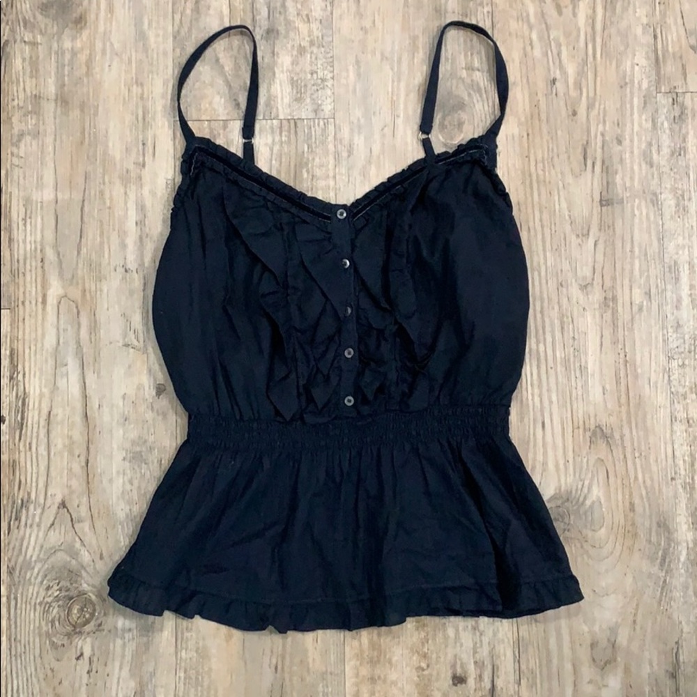Navy peplum top